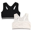 thumbnail image 1 of MUXiin 2 Pack Girls Training Seamless Sports Bra for Ages 12-16 Wireless Racerback Teen Bras with Removable Light Padding, 1 of 5