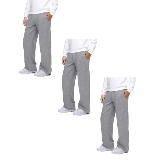 MUXiin 3 Pack Girls' Sweatpants Kids Straight Leg Casual Baggy Joggers Teen Loose Athletic Elastic Waist Pants with Pocket