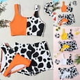 thumbnail image 1 of MUXiin 4t Girls Swimsuit Three Piece Floral Printed Swimsuit Quick Dry Stylish Design Pool Party Swimsuit Lightweight Rash Guard Set for Girls Playing In the Ocean, 1 of 4