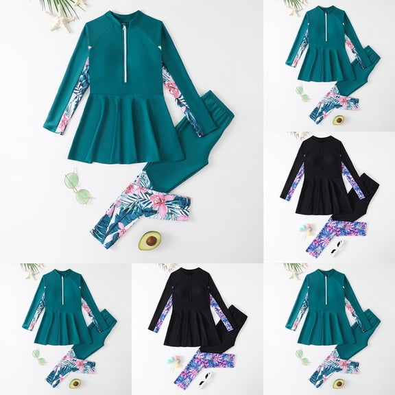 MUXiin Arabic Thobe Muslim Thobe Long Sleeve Kaftan Crew Collar Robe with Zipper for Boy Solid Color/Embroidery/Stripe Print for 5-6 Years