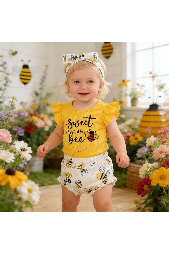 Baby Girls One 1st Birthday Outfit Bee Sunflower Romper Tulle Tutu Skirt Sequin Bow Party Clothes Set