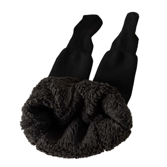 MUXiin Baby Girls Tights Winter Lined Leggings Girls Knit Thick Warm Full Length Tights Basic Solid Color Comfy Outfits,Black,6-12 Months