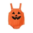thumbnail image 1 of MUXiin Baby Halloween Bodysuit Orange Pumpkin Print Unisex Romper Soft Short Sleeve Cute Fall Outfit for Boys Toddler Comfortable Breathable,Black,0-3 Months, 1 of 8