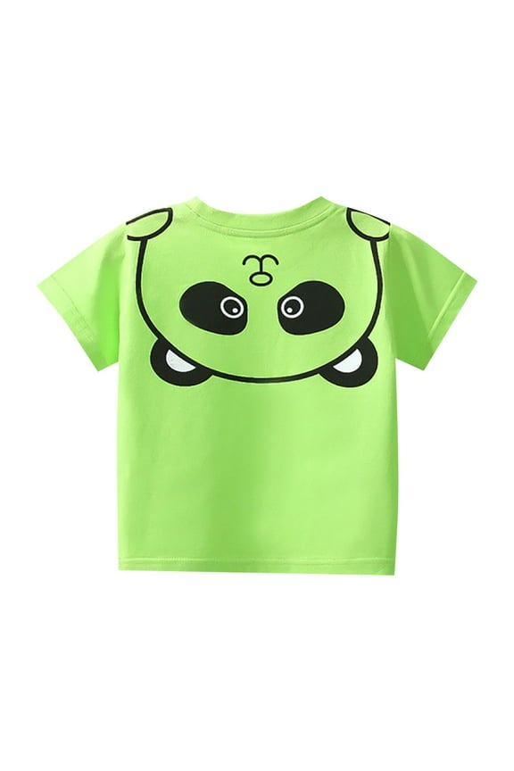 Boys 4t Shirts Cartoon Print Cute Funny Short Sleeve T Shirt Top Casual Preppy Tops Kids Summer Clothing
