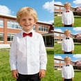 thumbnail image 1 of MUXiin Boys Dress Shirts Long Sleeve, Boys Button Down Shirt Wrinkle-Free for Formal & Casual With Tie, 1 of 4