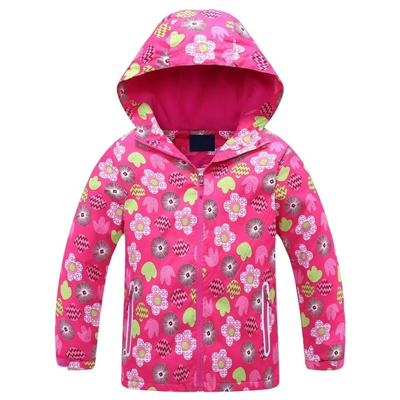 MUXiin Boys Girls Rain Jacket Lightweight Waterproof Hooded Lined Raincoat Windbreakers for Kids