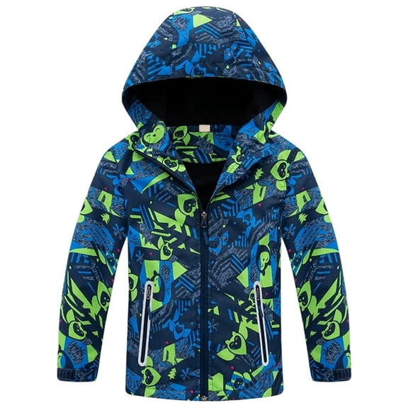 MUXiin Boys Girls Rain Jacket Lightweight Waterproof Hooded Lined Raincoat Windbreakers for Kids