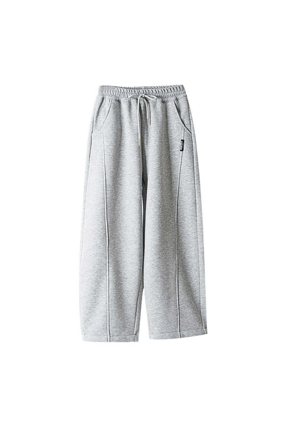 Boys' Open Bottom -Lined Sweatpants with Pockets High Waisted Kids Athletic Pants for Yoga Running 5-15 Years