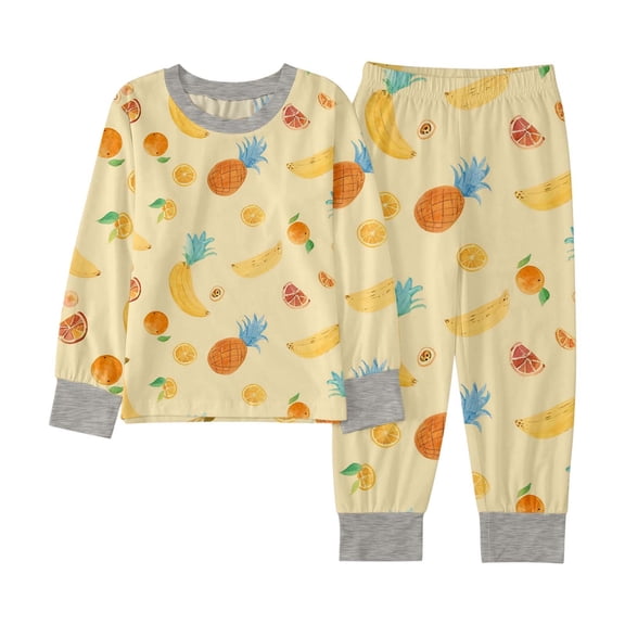 MUXiin Boys Pajama Sets Size 12 2-Piece Boys Girls Pajamas Long Sleeve Sleepwear Trendy Cartoon Graphic PJs Set Comfy Big Kid