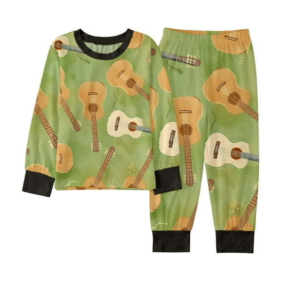 MUXiin Boys Pajama Sets Size 14-16 2-Piece Boys Girls Pajamas Long Sleeve Sleepwear Trendy Cartoon Graphic PJs Set Comfy Big Kid