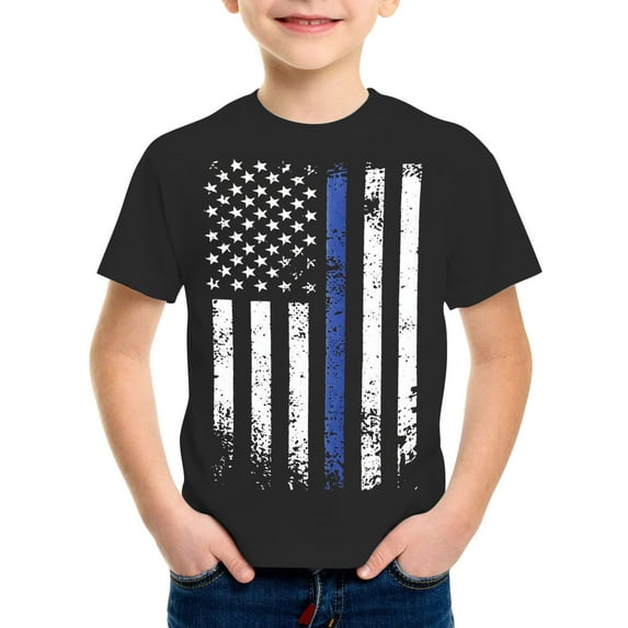MUXiin Boys Patriotic Shirts American Flag T-Shirt 4th of July Short Sleeve USA Memorial Day Tee Tops,Black 4-5 Years