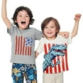 thumbnail image 1 of MUXiin Boys Patriotic Shirts American Flag T-Shirt 4th of July Short Sleeve USA Memorial Day Tee Tops,Grey 4-5 Years, 1 of 4