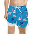 thumbnail image 1 of MUXiin Boys Swim Shorts Size 6 Soft Compression Liner Elastic Waist Drawstring Prints Swim Shorts Light UPF Quick Dry Swimwear, 1 of 3