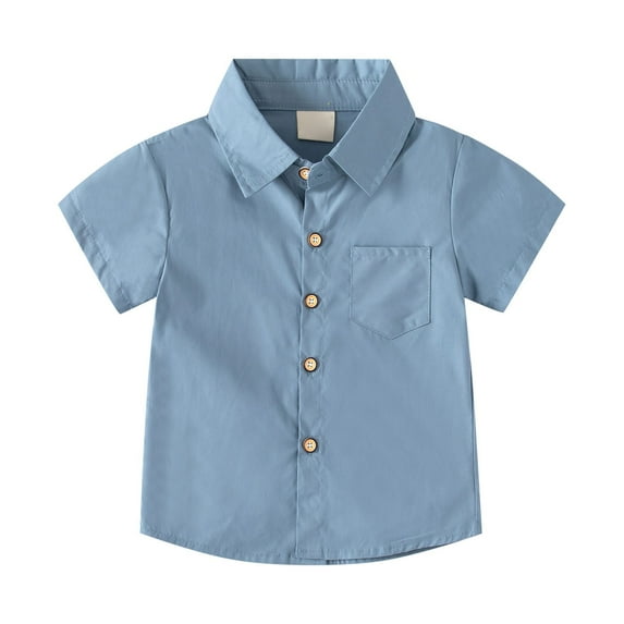 MUXiin Boys T Shirts 10-12 Button Up Floral Print Short Sleeve Short Sleeve Dress Tops Comfortable Shirt Toddler To Big Kid