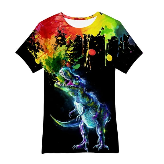 MUXiin Boys T Shirts Size 10-12 Crew Neck 3d Graphic Clover Prints Short Sleeve Preppy T-Shirt Back To School Clothes For Boys 10-12,13-14 Years,Orange