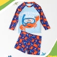 thumbnail image 1 of MUXiin Boys Two Piece Rash Guard Swimsuits Kids Short Sleeve Swimwear Sets Quick Dry Bathing Suit 3-10 Years, 1 of 10