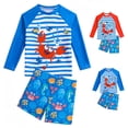 thumbnail image 1 of MUXiin Boys Two Piece Rash Guard Swimsuits Kids Short Sleeve Swimwear Sets Quick Dry Bathing Suit 3-10 Years, 1 of 7