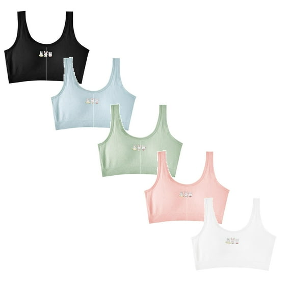 MUXiin Bras for Girls 10-12 With Padding High Support Teen Girls Sports Bra with Racerback Design Soft Elastic Waistband and Breathable Fabric for Youth Stretchy Camisole With Built-In Shelf Bra