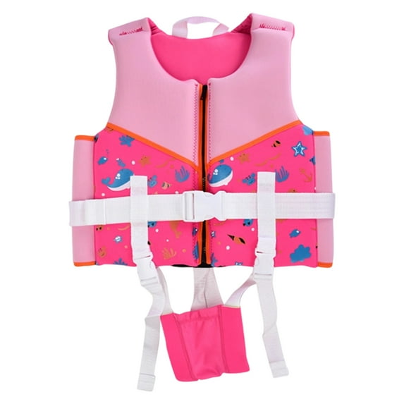 MUXiin Child Life Jacket Type III Life Vest (30-50 lbs) for Kids and Children, Support Collar with Handle, Fully Adjustable PFD for Pools, Lakes and Boating,Pink,XS,S,Pink