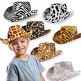 thumbnail image 1 of MUXiin Cowboy Hats for Kids Children's Animal Print Casual Style Denim Cap Suitable for Ages 5 10 for Stage Performances, 1 of 7