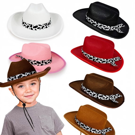 MUXiin Cowboy Hats for Kids Children's Birthday Party Stage Performance With Hat All Season Universal
