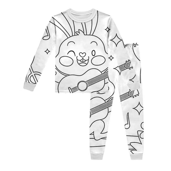 MUXiin Easter Day Outfits Toddler Girls Kid Easter Diy Hand Painted Long Sleeve Pjs Silk Tops and Longs Comfortable Summer 2026 Easter Home Outfit Easter Gifts