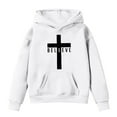 thumbnail image 1 of MUXiin Faith Over Fear Hoodie Boys Christian Hoodie Sweatshirt Cotton Blend Sweatshirt Casual Tops, 1 of 4