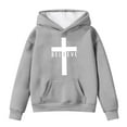 thumbnail image 1 of MUXiin Faith Over Fear Hoodie Kids 10-12 Boys Trendy Y2k Cute Long Sleeve Letter Print Sweatshirts Cotton Blend Sweatshirt Casual Tops, 1 of 4
