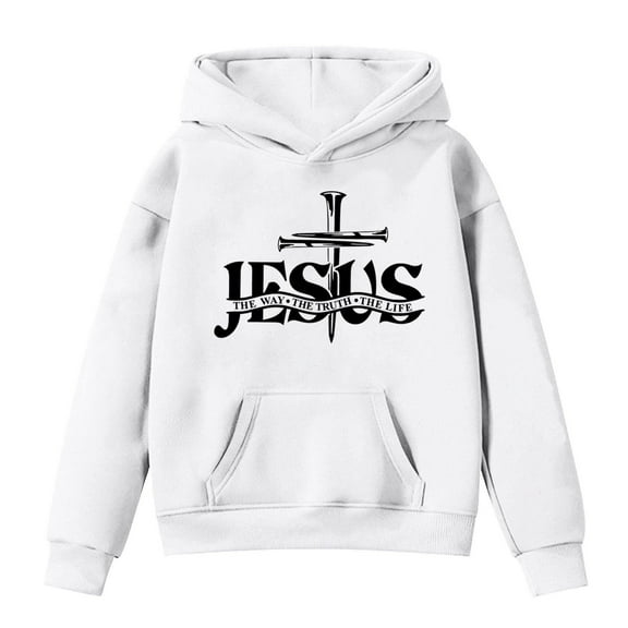 MUXiin Faith Over Fear Hoodie Tween Girls Christian Jesus T Shirts for Kids Cotton Blend Sweatshirt Casual Tops