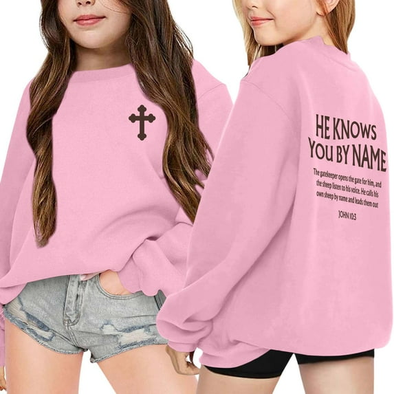 MUXiin Faith Over Fear Hoodie Youth 11-12 Trendy Y2k Cute Long Sleeve Letter Print Sweatshirts Cotton Blend Sweatshirt Casual Tops