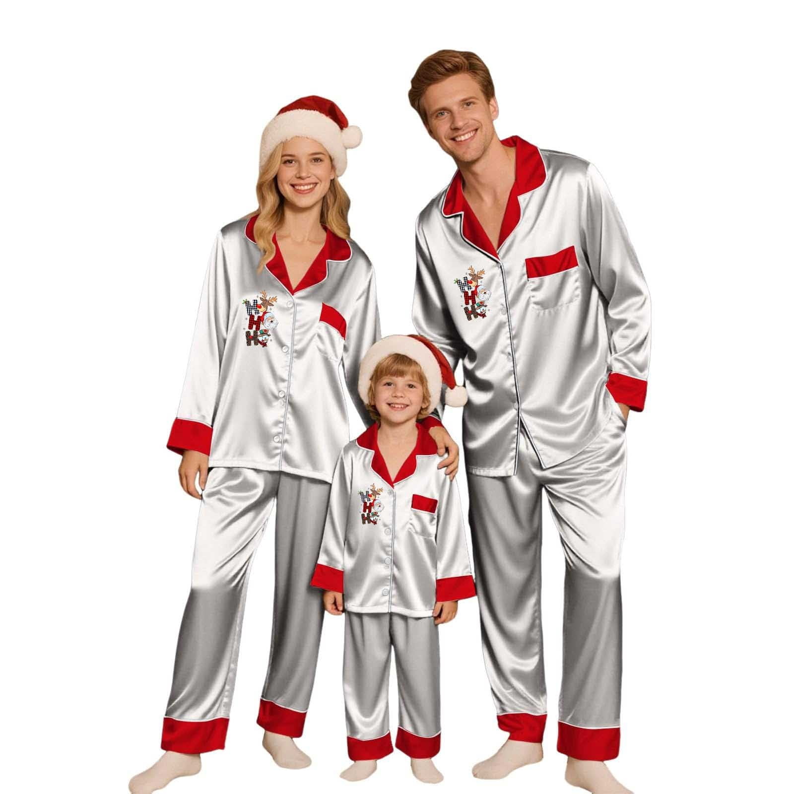 MUXiin Family Christmas Pajamas Matching Sets 2025 Cozy Satin Pjs ...