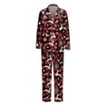 thumbnail image 1 of MUXiin Family Christmas Pajamas Matching Sets,Satin Silk Family Matching Pajamas Set Long Sleeve Button Down Two Piece Sleepwear Loungewear Nightwear For Parents And Kids, 1 of 4