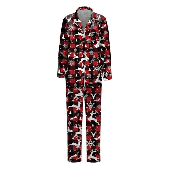 MUXiin Family Christmas Pajamas Matching Sets,Satin Silk Family Matching Pajamas Set Long Sleeve Button Down Two Piece Sleepwear Loungewear Nightwear For Parents And Kids