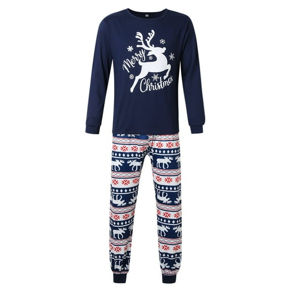 MUXiin Family Matching Christmas Pajamas,Family Matching Christmas Pajamas Set Holiday Print Top and Festive Plaid Pants for Dad Mom Kids