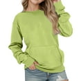 thumbnail image 1 of MUXiin Lined Sweatshirt Girl Drop Shoulder Crewneck Sweatshirts Workout Athletic Soft Plain Tunic Pullover Tops, 1 of 5