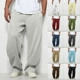 thumbnail image 1 of MUXiin Fleece Sweatpants for Men Baggy Open Bottom Sweatpants Wide Leg Sweat Pants Winter Warm Athletic Pants with Pockets, 1 of 7