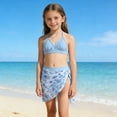 thumbnail image 1 of MUXiin Girls' 3 Piece Set Floral Print Bikini Swimsuit with Drawstring Beach Skirt Cute Ruched Bathing Suit for 11-12 Years, 1 of 8