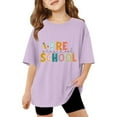 thumbnail image 1 of MUXiin Girls Back To School Clothes,First Day of Pre School Shirt Kids Back to School Boys Girls Shirts Funny Letter Vibes Graphic Tee Short Sleeve Tops,160Purple, 1 of 5