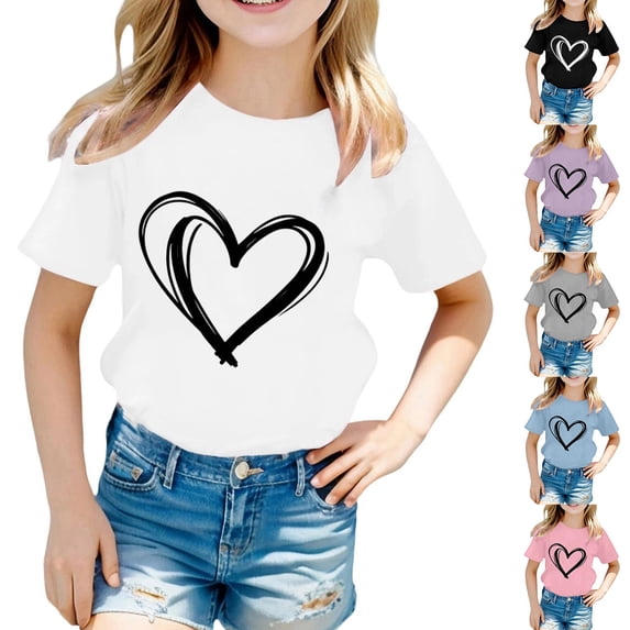 MUXiin Girls Easter Shirt Size 12 Cartoon Rabbit Short Sleeve Tee for Toddler Soft Happy Easter Preppy Tops Tee for Toddler & Kids (Grey,10-11 Years)