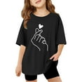 thumbnail image 1 of MUXiin Girls Easter Shirt Size 6 Floral Graphic Crew Neck Preppy Short Sleeve T Shirts Funny Back To School Vacation Tops Clothes for Children T-Shirts Toddler To Big Kid, 1 of 6
