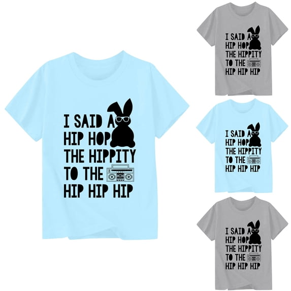 MUXiin Girls Easter T Shirts Bunny Short Sleeve T Shirts Fashion Happy Easter Blouse Tops Girls' Tops, Tees & Blouses (Sky Blue,8-9 Years)