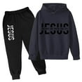 thumbnail image 1 of MUXiin Girls Fall Outfits 5T,Crew Neck Cute Print Lightweight Pullover Hoodie and Pants Loose Fit Girls Fall Winter 2 Piece Sets Back To School Fashion Outfits, 1 of 3