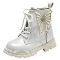thumbnail image 1 of MUXiin Girls Glittery Ankle Boots Kids Lace Up Combat Boots with Side Zipper, 1 of 5