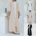 thumbnail image 1 of MUXiin Girls Abaya Long Sleeve Embroidered Open Front Cardigan Kimono Turkey Dubai Kaftan for 11-12 Years, 1 of 9