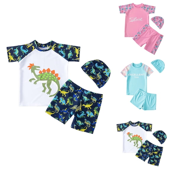 MUXiin Girls One Piece Swimsuits Two-Piece Solid Color Cute Swimsuits Upf 50  Sun Protection Stylish Design Beach Vacation Outfit Breathable Swimwear for Girls At the Pool