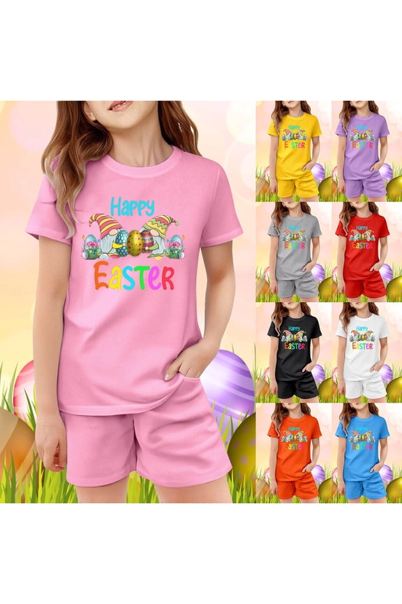 Girls Outfits Size 7/8 Animal Print T Shirt and Shorts Outfits Set Crewneck Trendy Shorts Beach Playwear Outfits Back To School Clothes for 11-12 Years