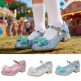 thumbnail image 1 of MUXiin Girls' Princess Shoes Kids Elsa Sandals Glitter Shoes High Heel Party Glitter Heels for Children Carnival Fancy Dress Party Performance Fancy Dress Dance Ball, 1 of 4