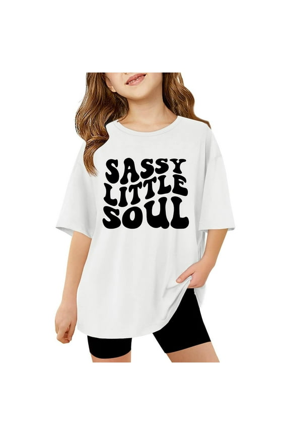 Girls Shirts Size 7-8,Back To School Outfits For Teen Girls Graphic Short Sleeve Basic Layering Tee Relaxed Fit Dressy Summer Blouse for Girls