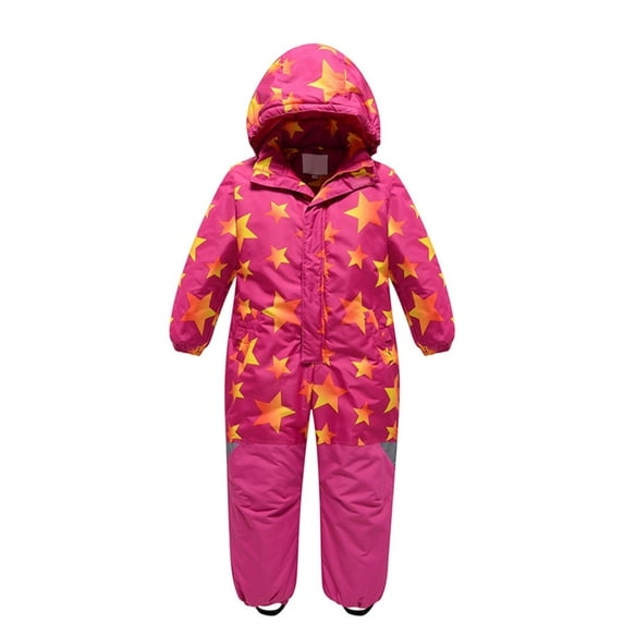 MUXiin Girls Snow Wear Insulated Ski Suit Thermal Winter Snowsuit Windproof Softshell Overalls For Outdoor Activities(12-18 Months,Pink)