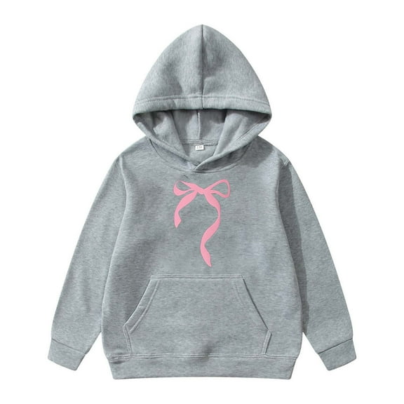MUXiin Girls Sweatshirts Size 7-8 Round Neck Long Sleeve Hooded Sweatshirt Casual Drop Shoulder Sweatshirt Tops Soft Children Fall Winter Kids Clothes Girls